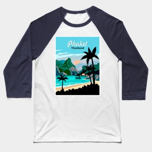 Phuket Thailand Vintage Travel Advertising Print Baseball T-Shirt